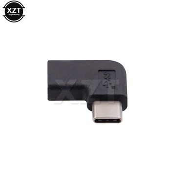 

High Quality USB 3.1 Type-C Male to Female Jack 90 Degree Angled Data Sync Extension Adapter for Tablet Mobile Phone