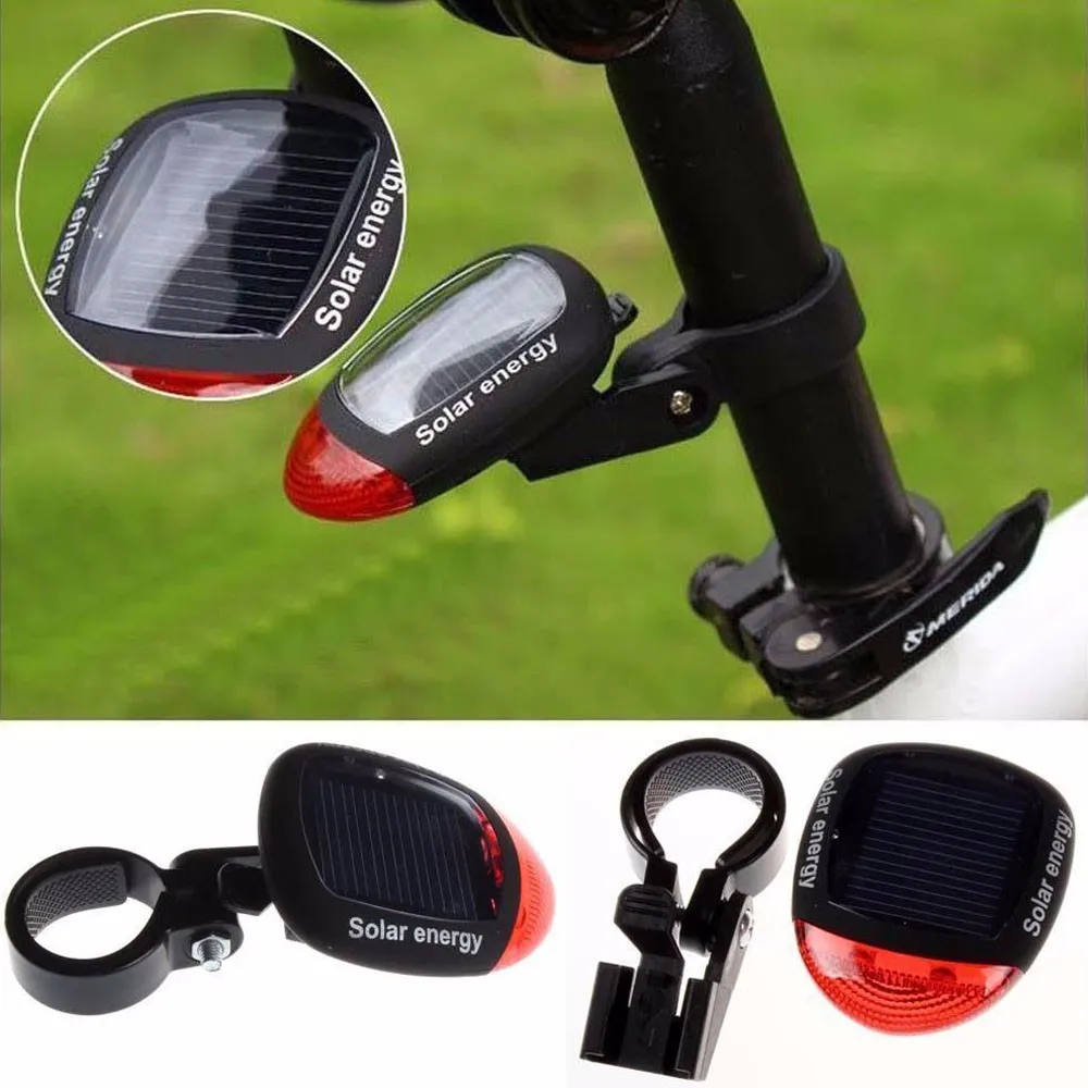 Flash Deal Solar Powered LED Rear Flashing Tail Light Bicycle Bike Cycling Lamp Light Bicycle Accessories Warning Safety Bike Rear Light 3