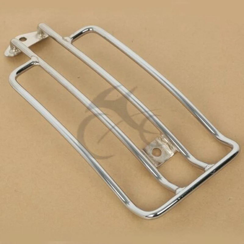 Motorcylce Chrome/Black Solo Seat Luggage Support Shelf Rack For Harley Sportster XL 883 1200 Custom 85-03 02