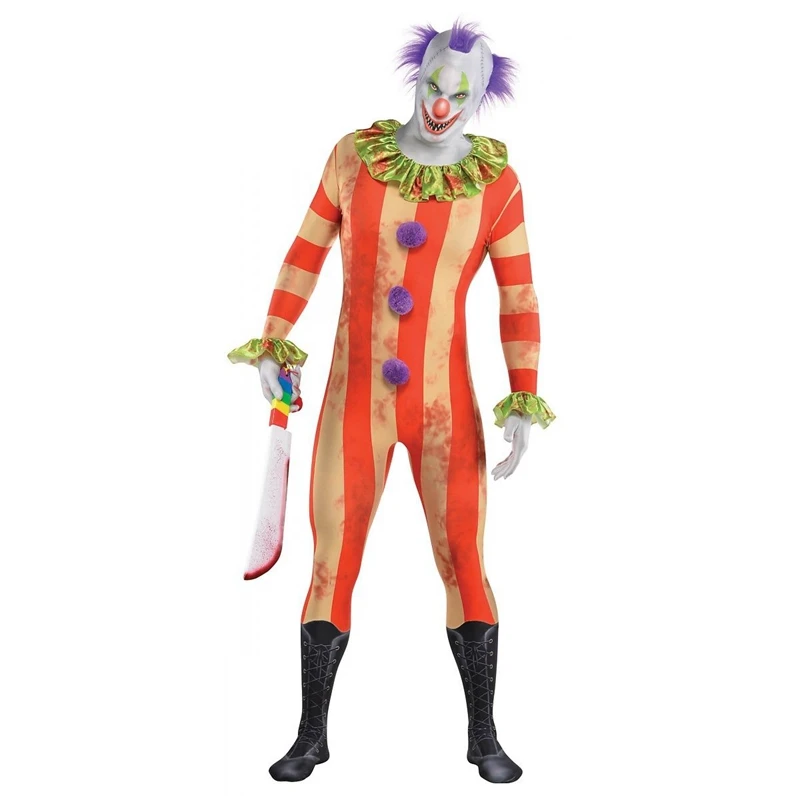 

Teens Boys Psycho Killer Clown Party Suit Halloween Fancy-Dress Party Costume