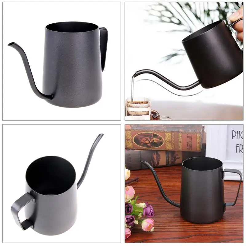 

350/250ML Stainless Steel Coffee Pot Mounting Bracket Hand Punch Pot Coffee Pot Drip Gooseneck Spout Long Mouth Kettle Teapot