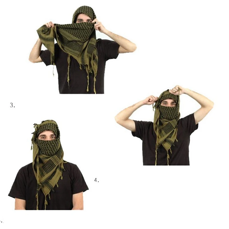Для женщин Для мужчин шарф военно-тактические унисекс арабские Shemag хлопок шарфы Охота Пейнтбол лица Сетка банданы для пустыни