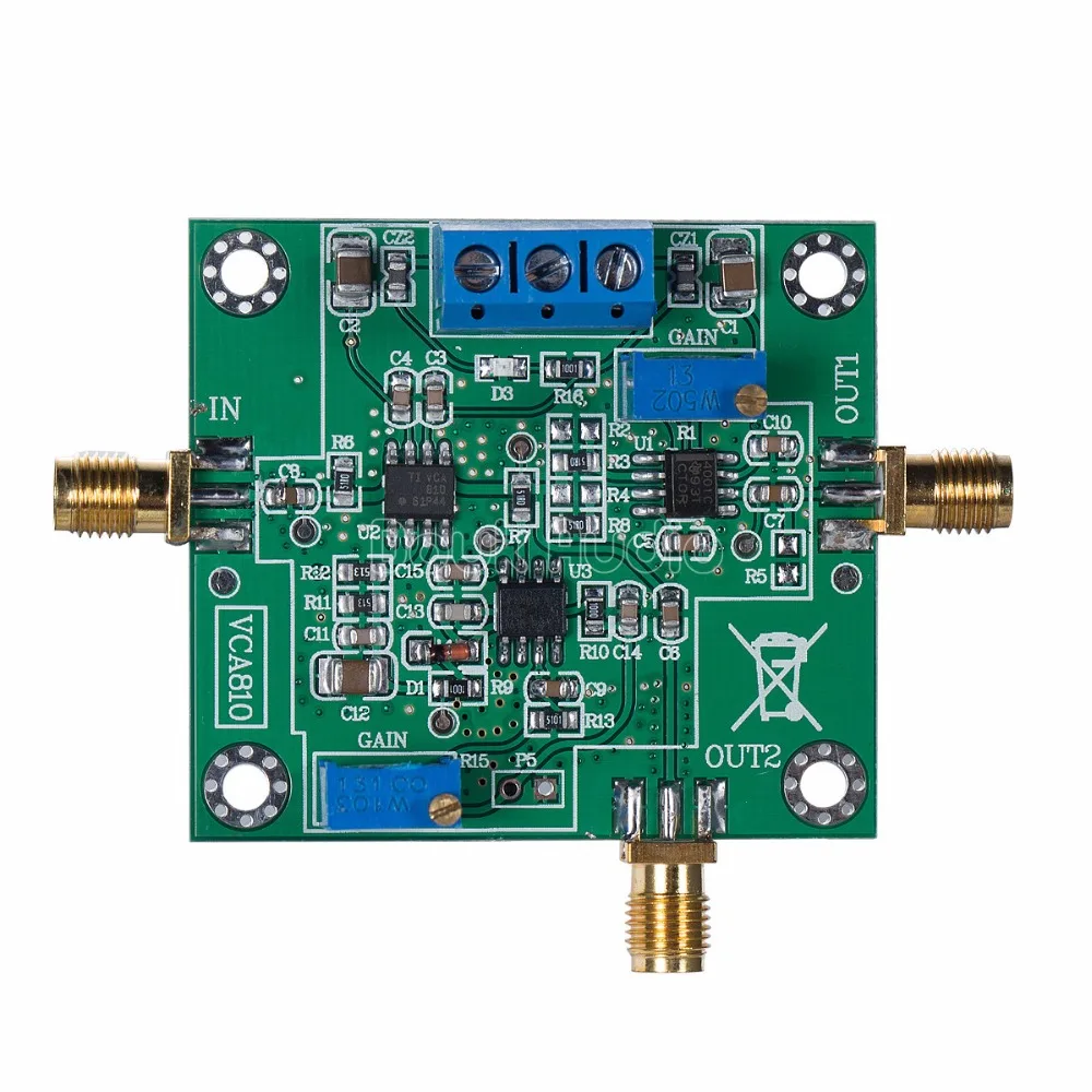 VCA810 модуль AGC автоматический усилитель мощности 30 МГц широкополосный Регулируемый 60 дБ