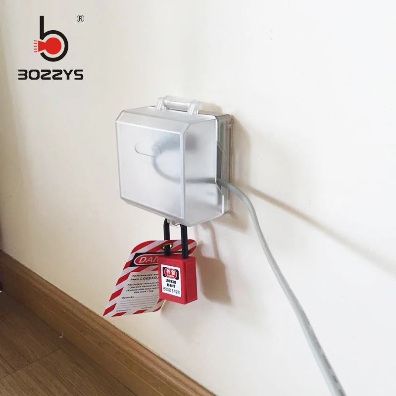 Safety lock for emergency stop switch Wall socket lock Rotary button