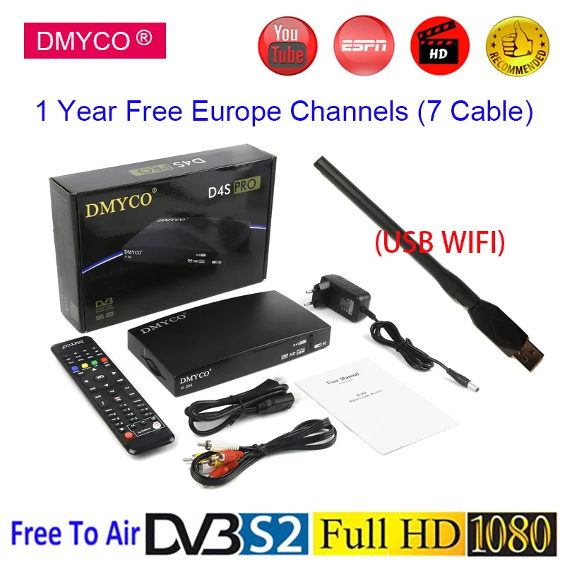 Новый ТВ приёмник LNB DVB S2 спутниковый ресивер для Youtube 1080P H.265 Декодер тюнера