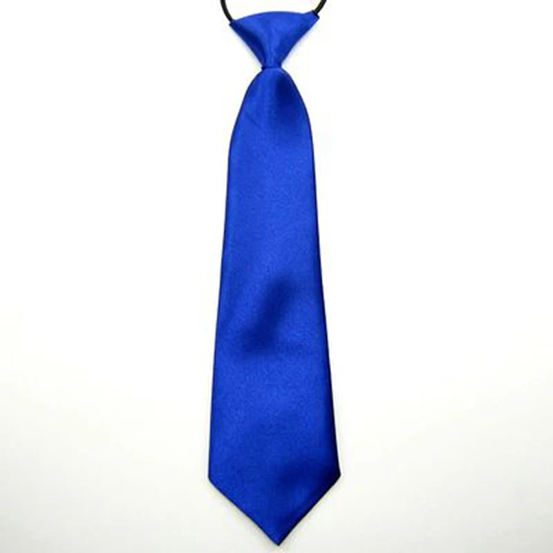 Детские Атласные однотонные галстуки с завязками для маленьких мальчиков, школьные свадебные галстуки YYTIE0016 - Цвет: Royal Blue