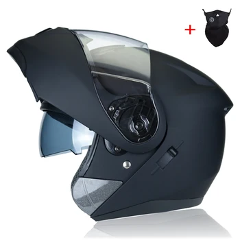

Full face women men Motorcycle helmets Transparent Antifog Double Lens Flip Up Motorbike helmet made of ABS