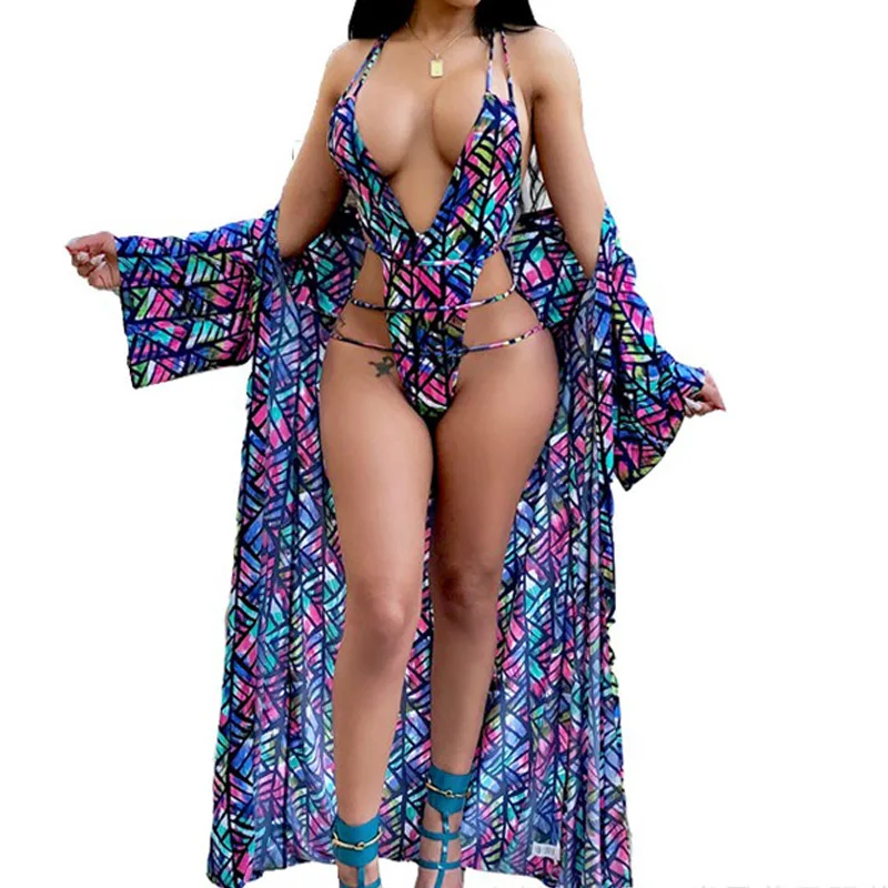 Sexy Printed Swimsuit One Piece Printable Temperament Backless Brazilian Bikinis Swimwear 2018 Summer | Спорт и развлечения
