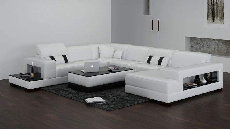 4 white leather sofa