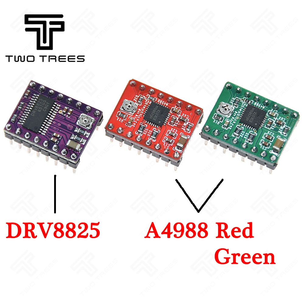 TWOTREES 3d принтер части Reprap A4988 DRV8825 шаговый двигатель драйвер модуль с радиатором Stepstick DRV8825 совместимый StepStick