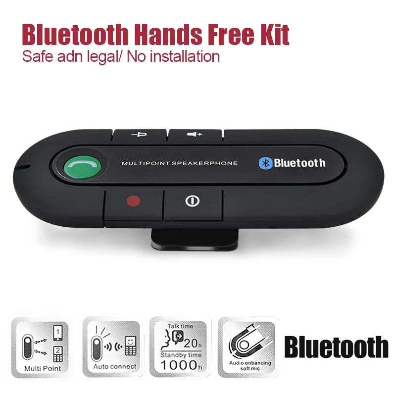 Динамик телефон Hands Free V4.1 EDR Солнцезащитный козырек Bluetooth 4,1 автомобильный комплект громкой связи приемник Музыка Aux динамик для телефонов смартфонов