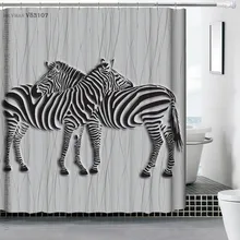 180×180 cm Polyester Rideau De Douche 3D Animal Cheval Cascade De Bain Paysage Imperméable Salle De Bains Rideau Cortina De Bano