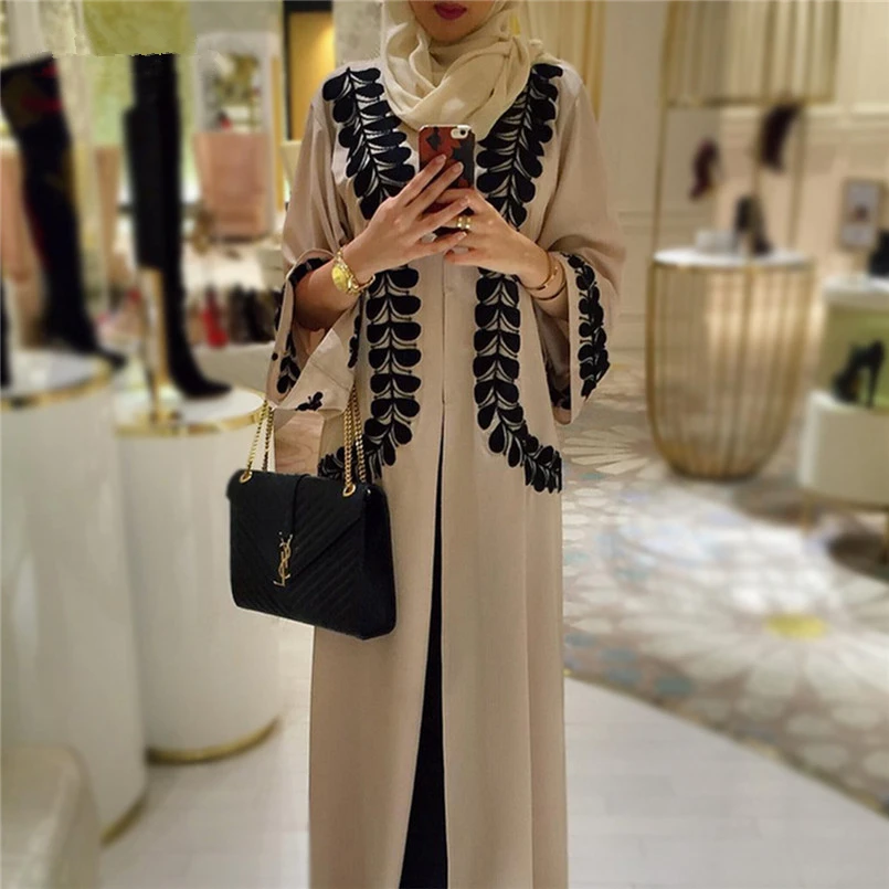 Casual Long Print Ramadan Abaya Maxi Kimono Turkish Dubai Kaftan Spring Summer...