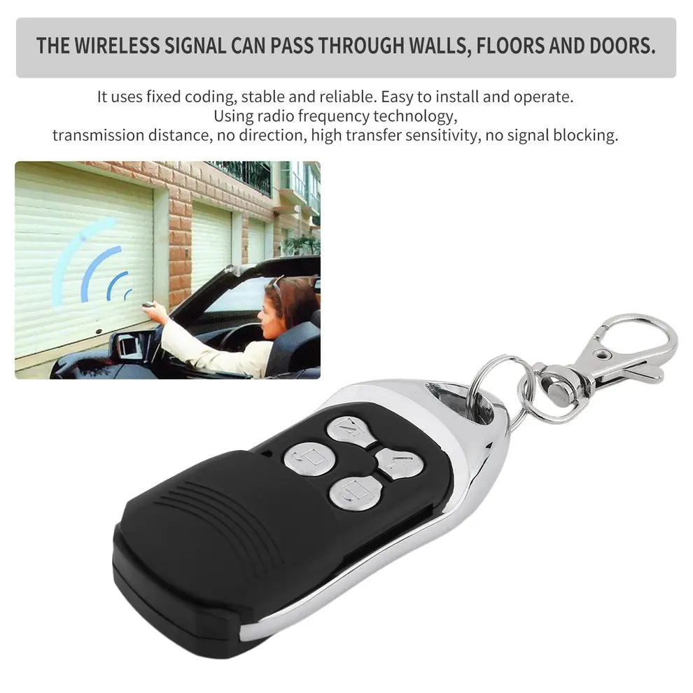 

10Universal Wireless Remote Control Key 4 Channel 433MHz Electric Garage Door Security Alarm System Keychain Controller Car Keys