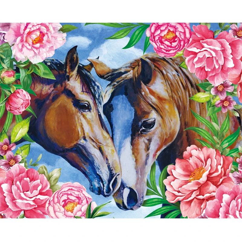 

5D diamond Embroidery diy diamond Painting Cross Stitch kit Peony horse animal picture Mosaic pattern home decor gift