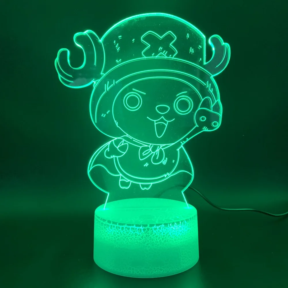 

3d Night Lamp One Piece Tony Tony Chopper Figure Home Decor Bright Base Kids Baby Nightlight Child Birthday Gift Led Night Light
