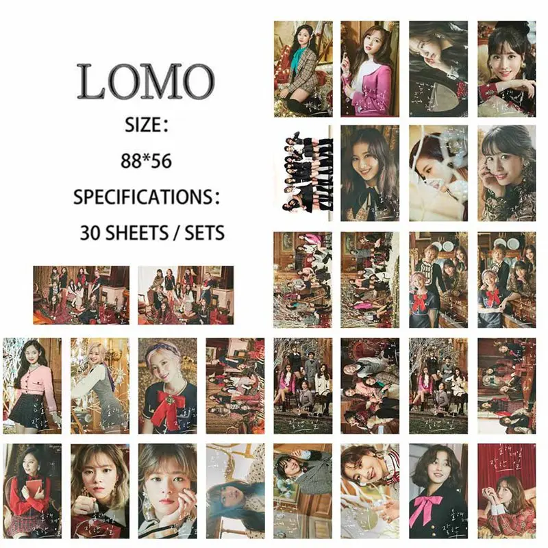 30 шт./компл. Kpop двойная или да бумага LOMO Photo Card Fans коллективная Фотокарта набор