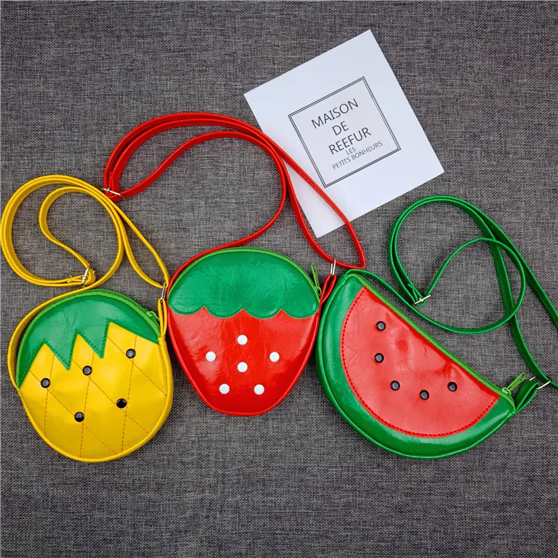 

Mini Shoulder Bag Cute Fruit PU Messenger Bag Women Kids All-Match Key Coin Purse Cartoon Lovely Handbags Simple girl Clutch