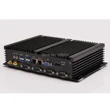 QOTOM Mini промышленного ПК с процессор Celeron 1037u Onboard, безвентиляторный мини-ПК с 2 LAN и 4 последовательный Порты и разъёмы