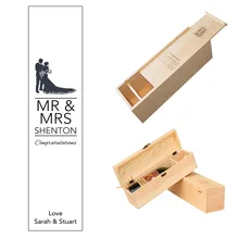 2 шт сырой древесины ручной работы на заказ надпись коробка для шампанского и вина как Свадебный Жених или подарок для гостей