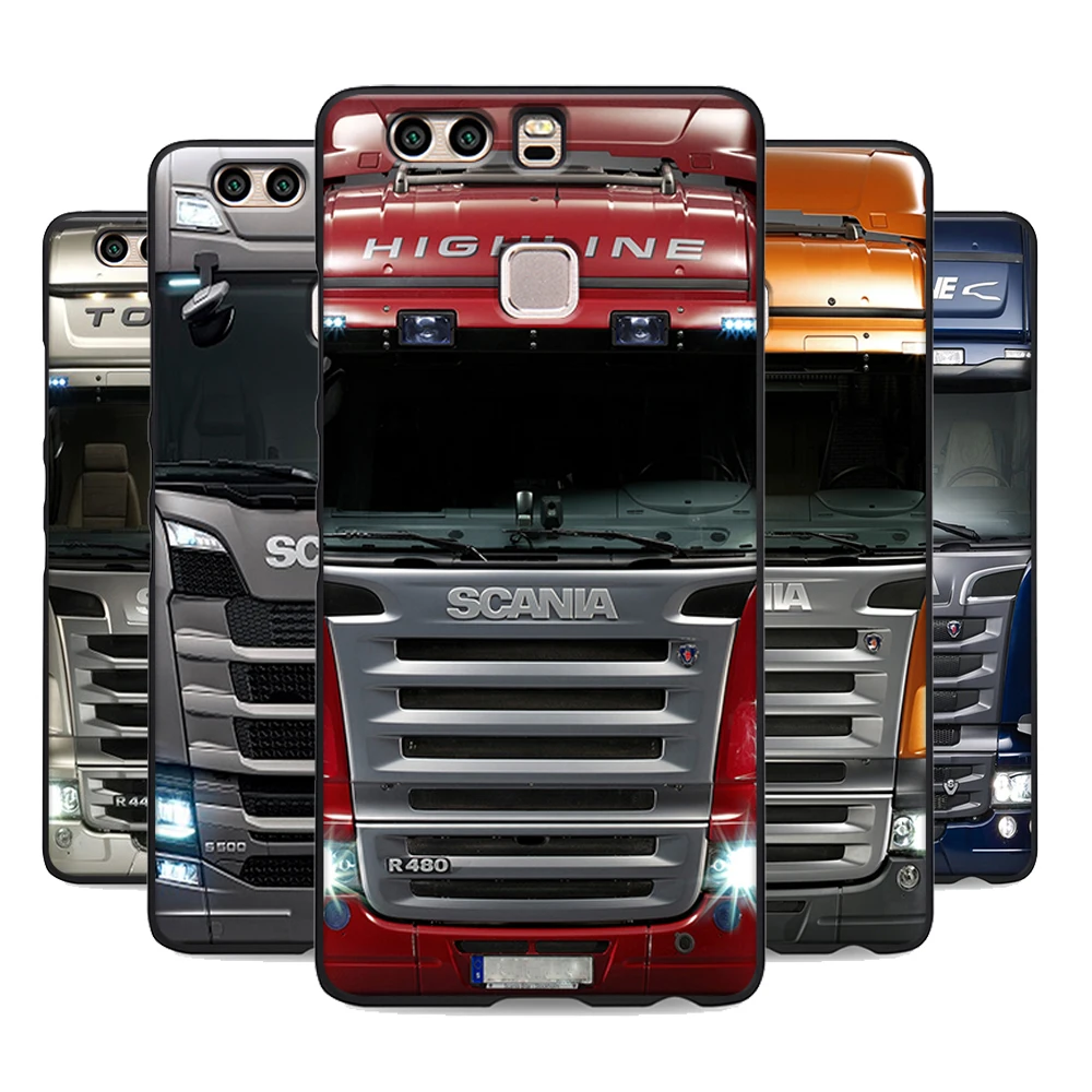 Чехол для телефона SCANIA Truck huawei p8 p9 p10 lite p20 pro mate 10 мягкий силиконовый черный чехол