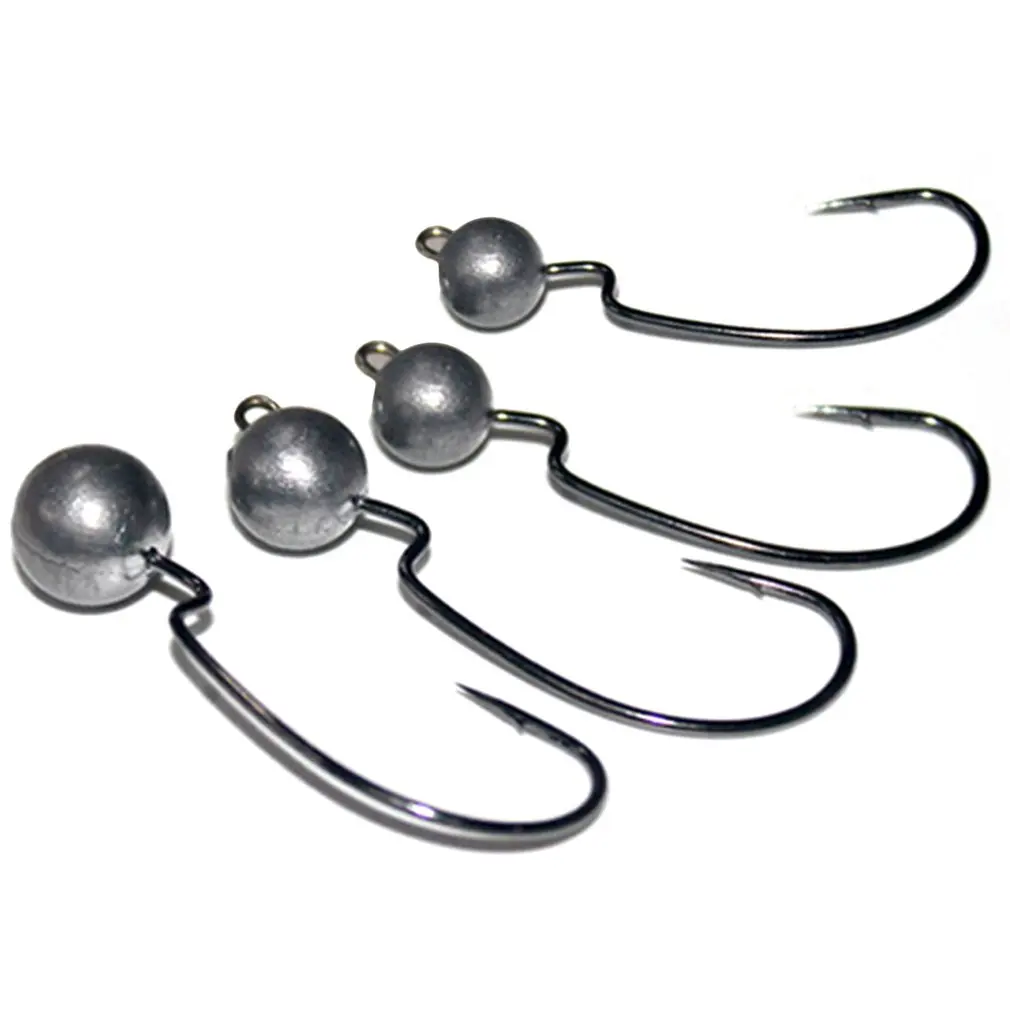 

5PCS Lead Jig Head 3.5g 5g 7g 10g Barbed Hook Soft Lure Jigging Worm Shad Hook Fishing Hooks