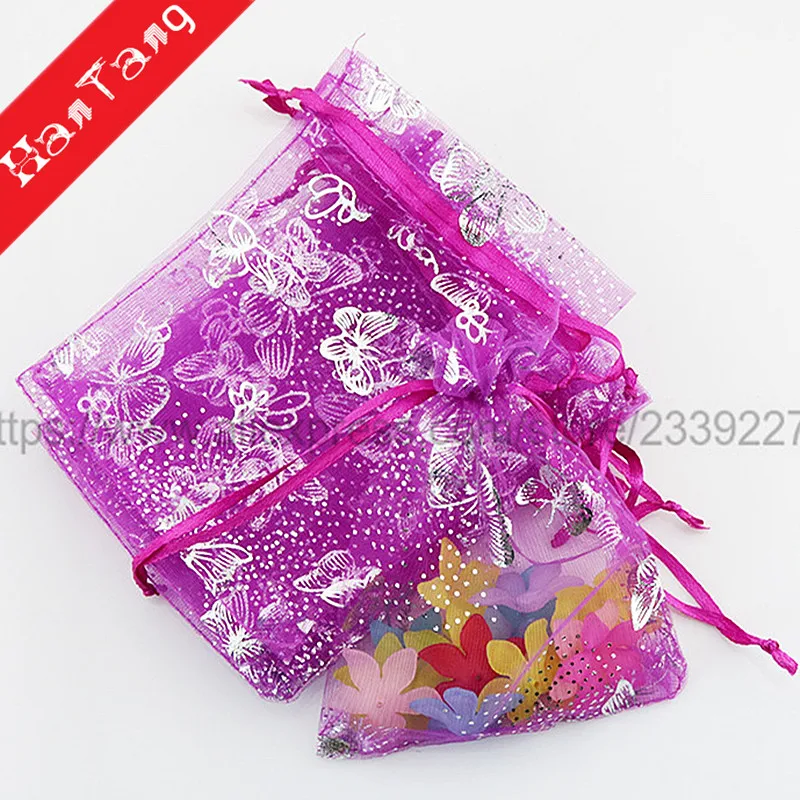 50pcs Bronzing 7x9 9x12 11x16CM Organza Gift Bag Jewelry Packaging Bags Wedding Party Decoration Drawable Sachet Pouches 5Z | Дом и сад