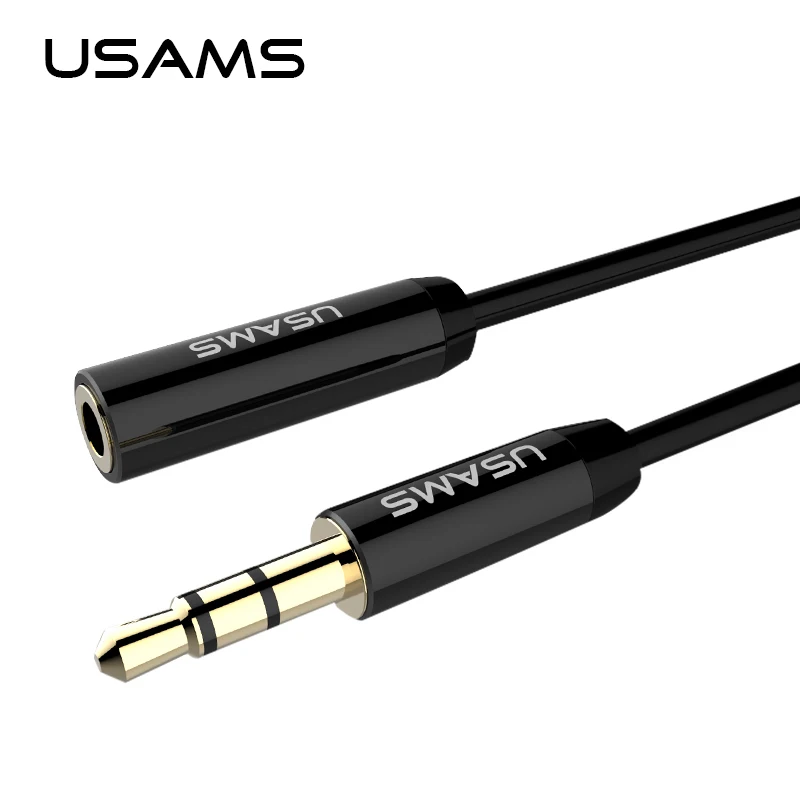 

USAMS 3.5mm Plug Jack 1m 2m Aux Audio Extension Cable Stereo Male to Female Aux Phone Cable Earphone Headphone PC Extension wire