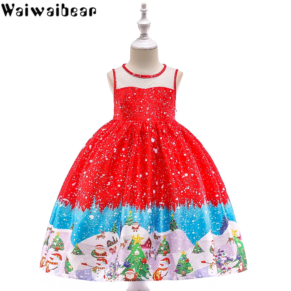 Baby Kids Dresses Christmas Dress Kids Girls Short Sleeve Princess Dresses Baby Ball Gown Dress Christmas Clothes
