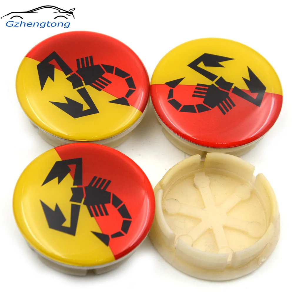 Gzhengtong-4pcs-lot-50mm-44mm-Red-Yellow-Scorpion-Wheel-Center-Hub-Caps-For-Abarth-Assetto-Corsa (2)