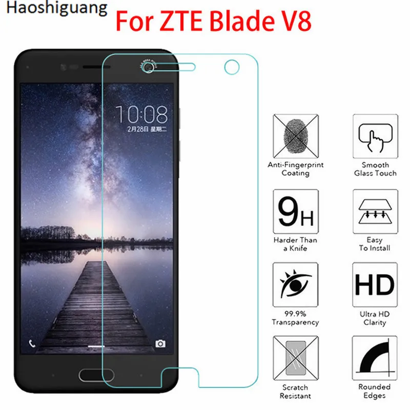 Закаленное стекло ZTE Blade V8 для защита экрана стеклянная пленка 5 2 дюйма | Мобильные