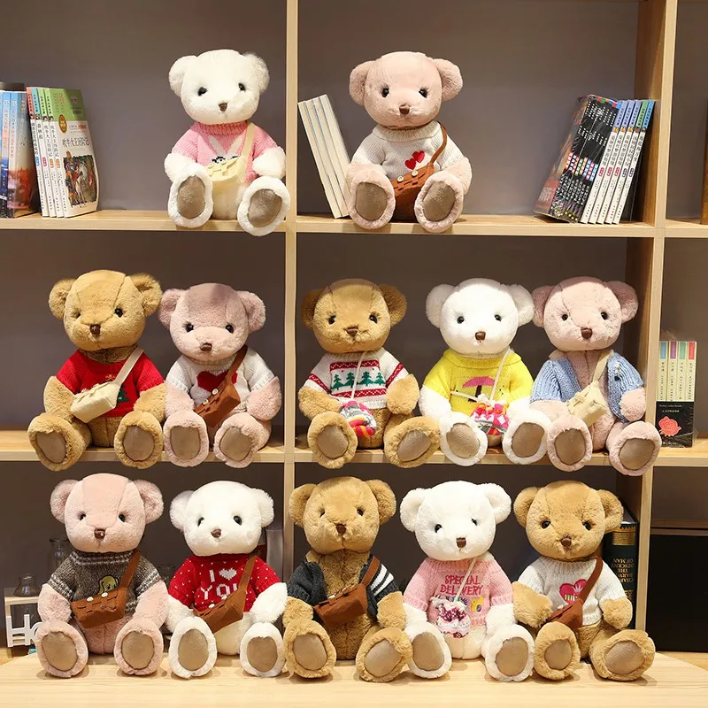 

40cm Twelve Kinds High Quality Cute Bear Plush Toy Soft Cartoon Animal Backpack Teddy Bear Stuffed Doll Girl Valentine's Gift