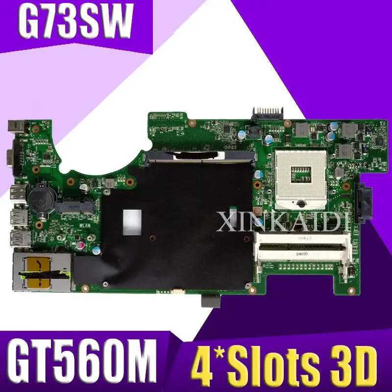 XinKaidi G73SW Материнская плата Asus G73SW G73S G73 Материнская плата ноутбука HD3000 100% полностью протестирована HM65 Поддержка GT560M 4 * Слоты 3D