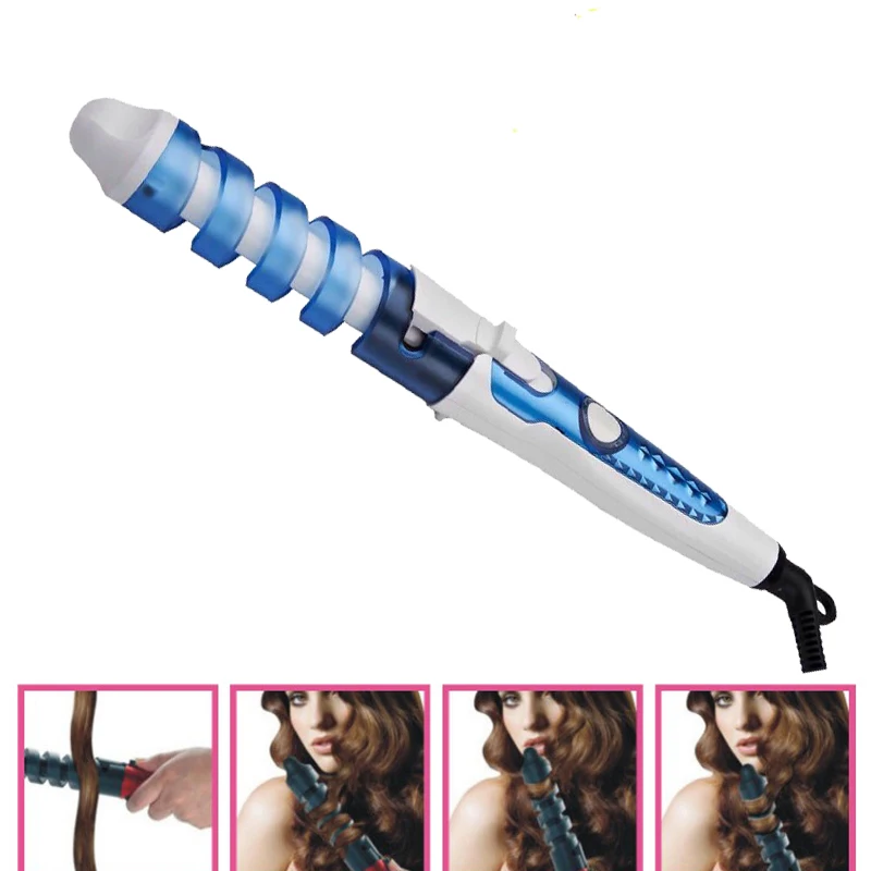 Electric Magic Hair Styling Tool Hair Curler Roller Pro Spiral Curling Iron Wand Curl Styler in