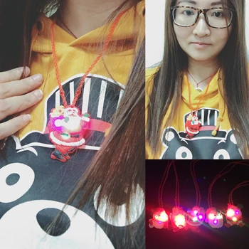 

Gafas Led Led Clothes Dress 10pcs Christmas Santa Claus Light Up Necklace Glowing Flashing Pendant Toys Party Xmas Gift For Kid
