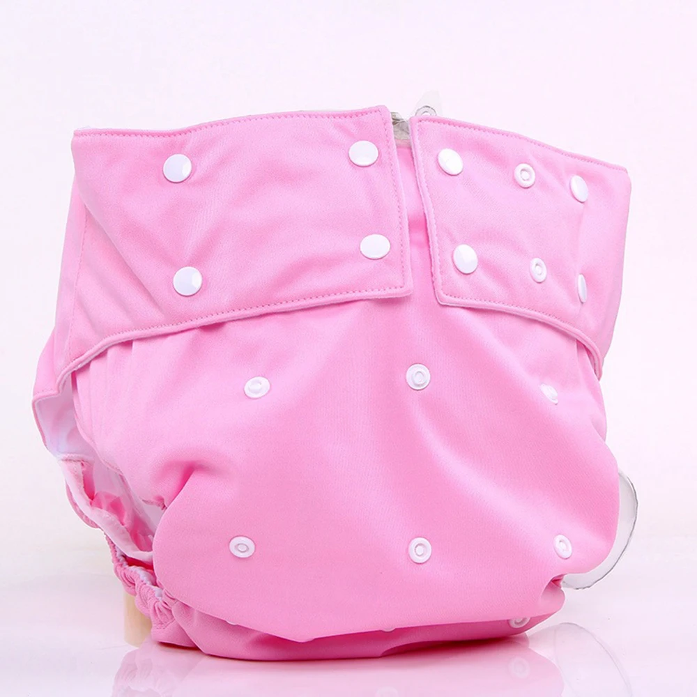 Fashion Pink Adjustable Size Reusable PUL Waterproof Cloth Adult Diaper