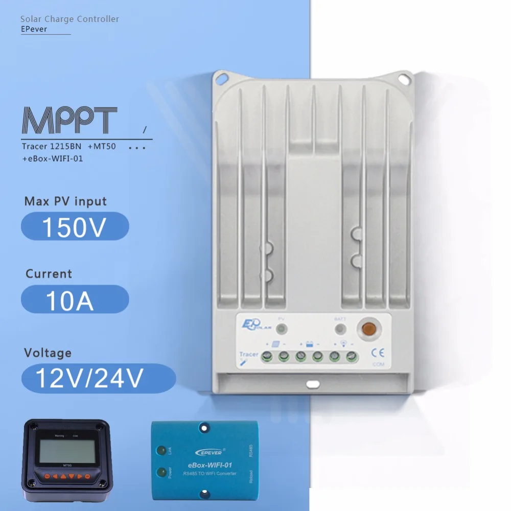  Tracer 1215BN MPPT 10A Solar Charge Controller 12V/24V Auto Solar Panel Battery Charge Regulator wi