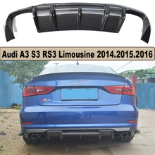 High Quality Carbon Fiber Rear Lip Spoiler Bumper Diffuser For Audi A3 S3 RS3 Limousine 2014.2015.2016 Car Accessories