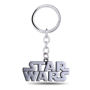 

12/pcs/lot Star Wars Letter Souvenirs Keychain Metal Key Rings For Gift Grey color Key chain Jewelry for cars