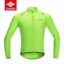 Santic Men Quick Dry Cycling Jersey Long Sleeve Breathable MTB Road Bike Windproof Skincoat Windcoat Bicycle Clothing M5C07015V