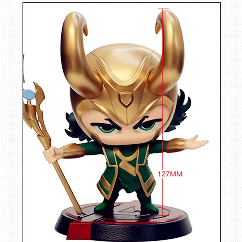 

Avengers:Infinity War Supervillain Dark Magic Loki Laufeyson Q-version Bobblehead PVC Action Figure Model Toy G1181