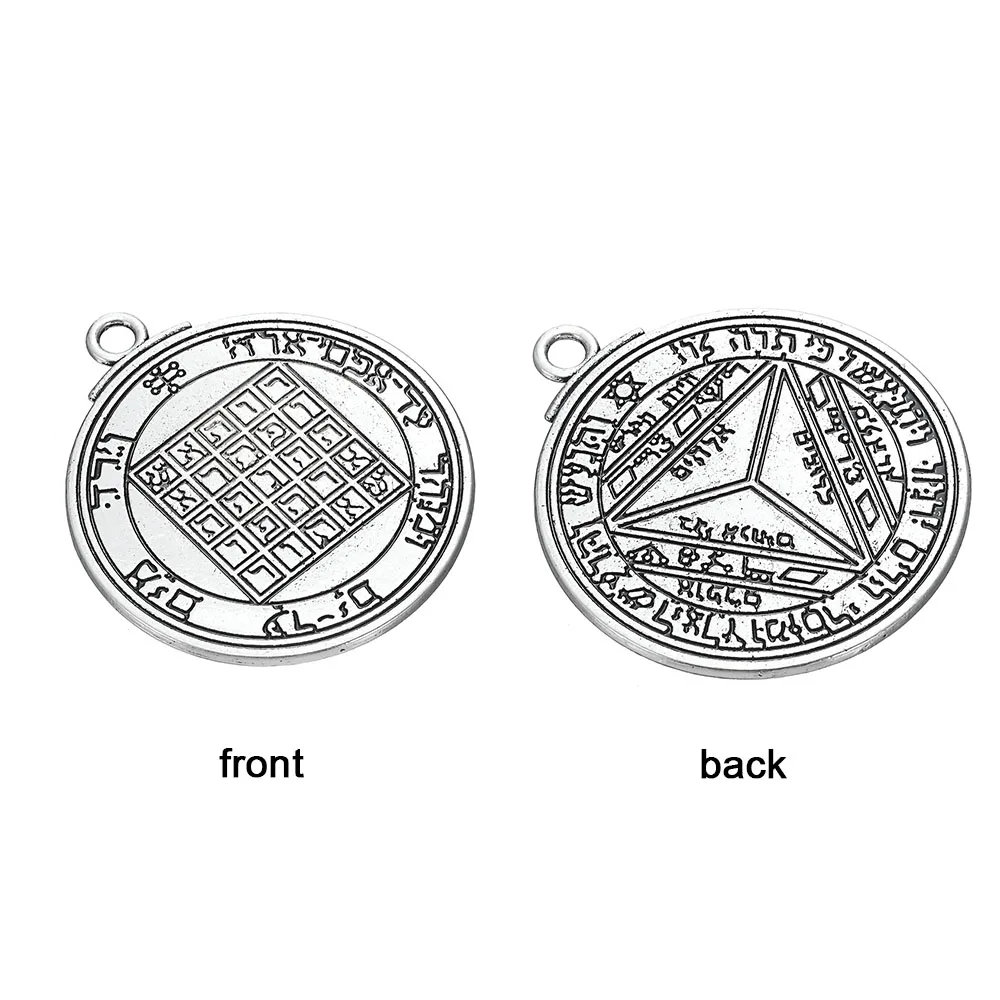 Teamer Double Sided Nordic Viking Charms for Jewelry Making Vintage Solomon Pentacle Seal Pendant for Necklace Men Amulet Wicca