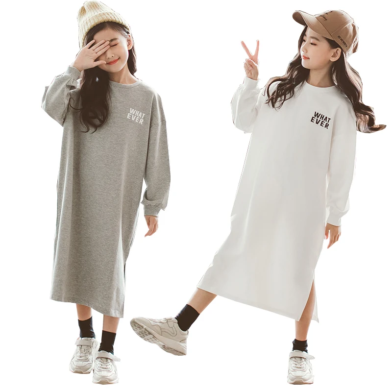 

Girls Dress Long Sleeve Matching Family Outfits Autumn Letter Kids Dress for Girls Clothes Mother Daughter Dresses 12 14 years