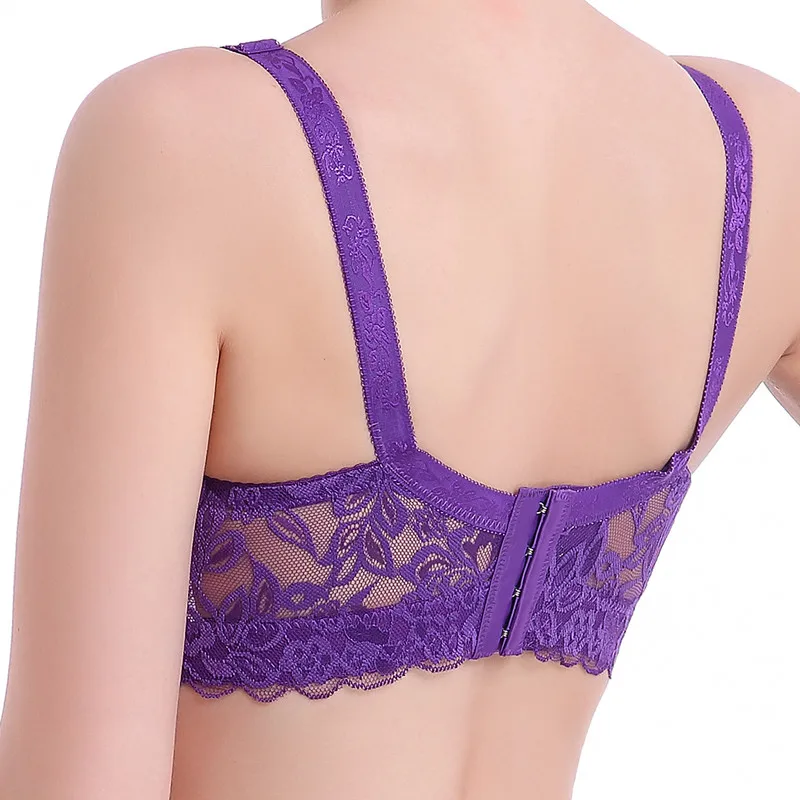 Soutien-gorge en dentelle ajustable sans fil pour femme, bonnet complet, sous-vêtement fin, grande taille, bonnet B, C, D