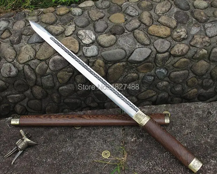 Бутик красного дерева Сая/Полный Тан марганца Сталь blade Sharp Китайский меч династии Тан кунг-фу битва Цзянь