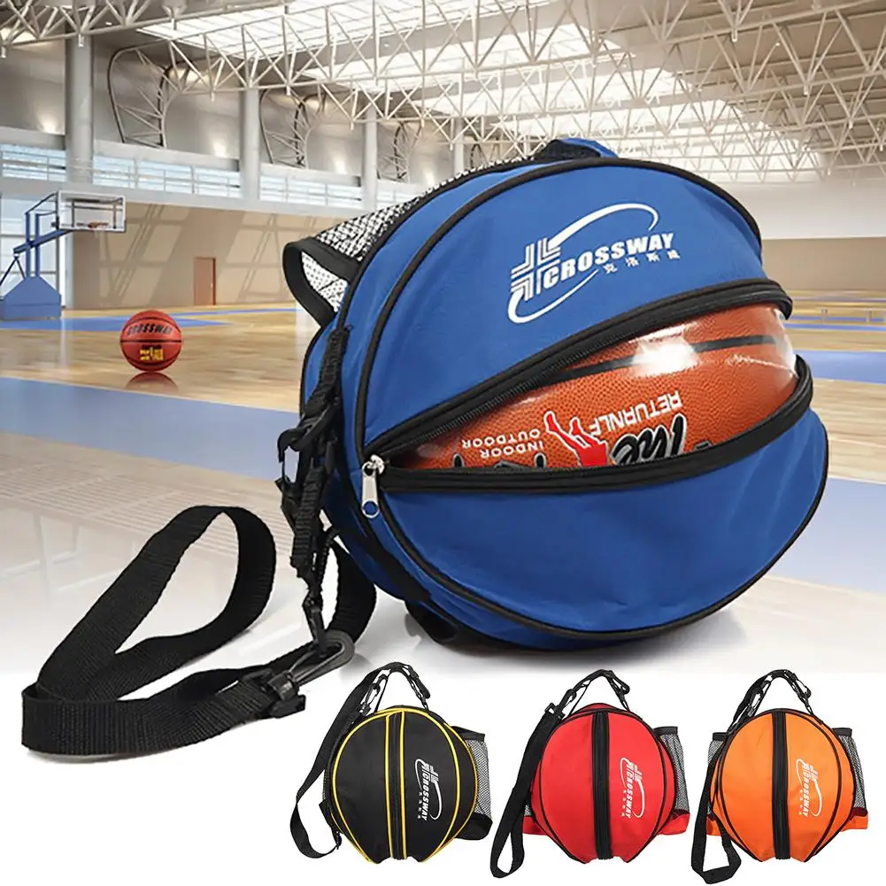 

1pc Round Shape Ball Bag Basketball Football Volleyball Backpack Adjustable Shoulder Strap Knapsacks Ball Storage Bag