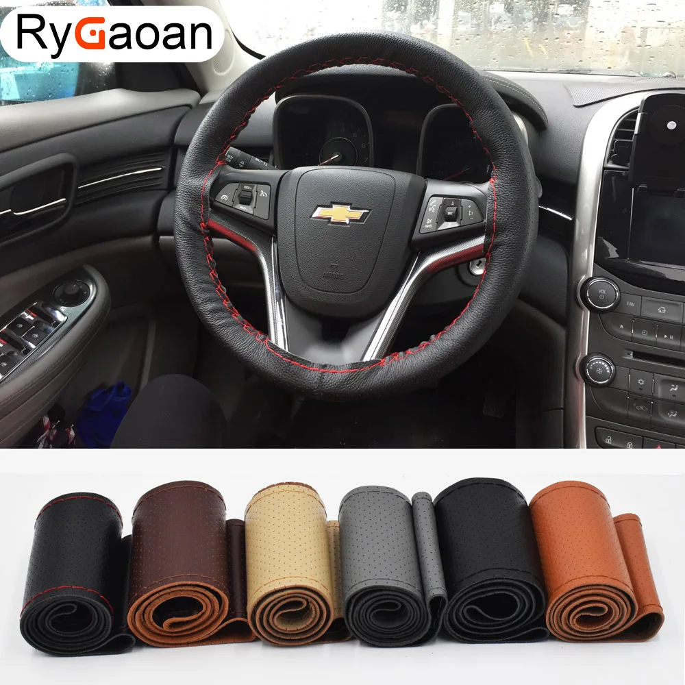 

RyGaoan DIY Steering Wheel Covers/Extremely soft Leather braid on the steering-wheel of Car With Needle and Thread Interior