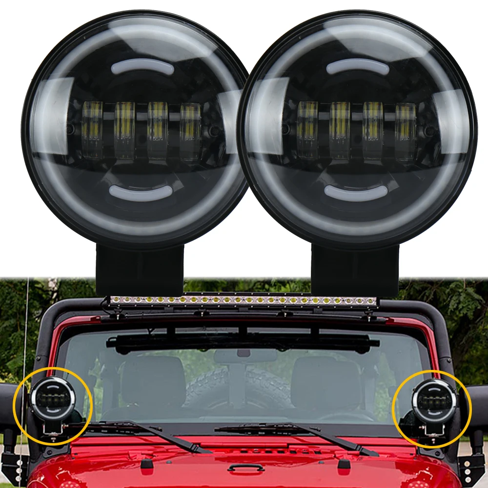 

2pcs 12V 35W 6000K White LED Fog Light Driving Spotlight Work Lamp for Jeep Wrangler JK TJ SUV ATV Boat Truck Drl driving light