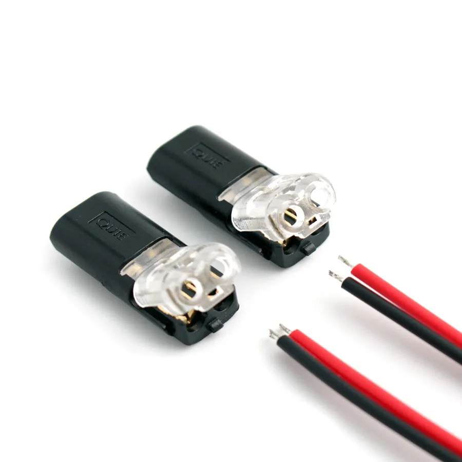 

2p Spring led strip Connector 2 pin cable wire connector Quick Connect cable clamp Terminal Block 2 Way Easy Fit for led strip