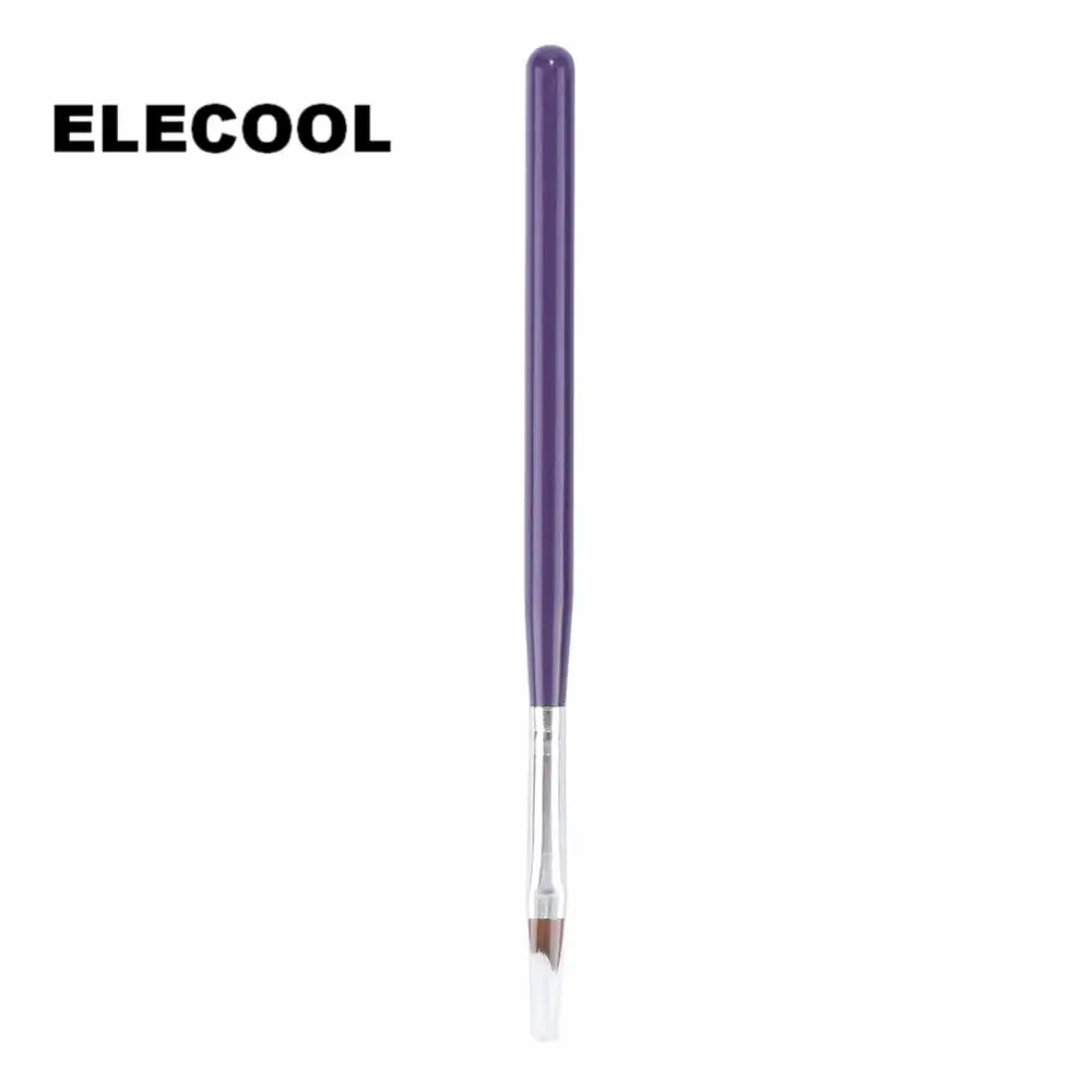 ELECOOL, 4 цвета, лак для ногтей, полумесяц, французский светильник, ручка для терапии, деревянная ручка, инструмент для маникюра, точечного дизайна ногтей - Цвет: Purple